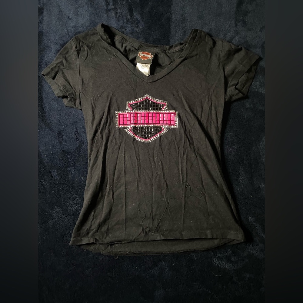 Hardly Davidson studded women’s small tee